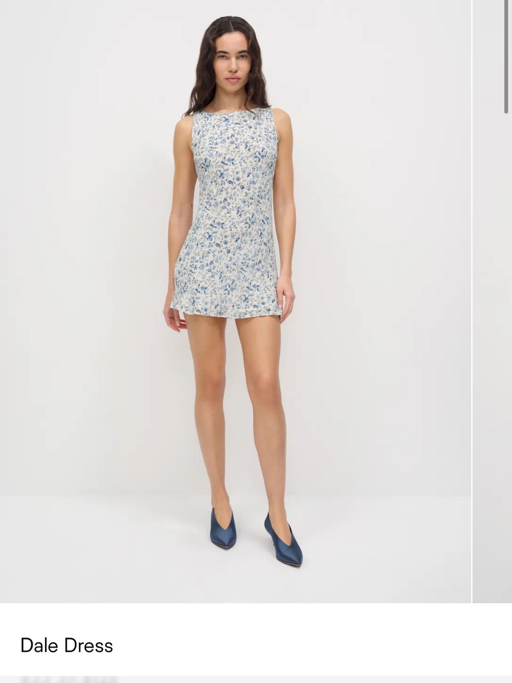 Reformation Dale Mini Dress - Blue & White Floral